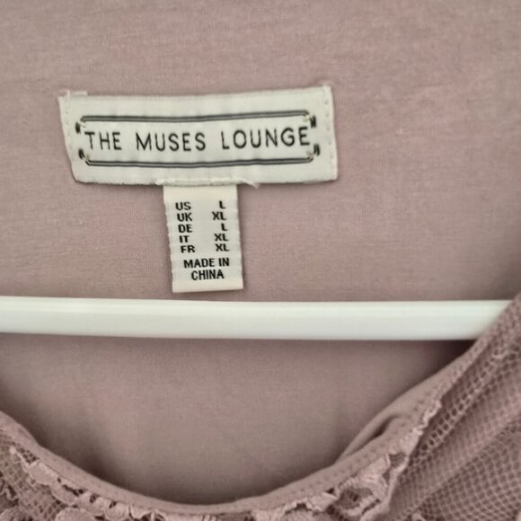 Blush Lace Batwing Top by The Muses Lounge, Size L - Picture 3 of 5